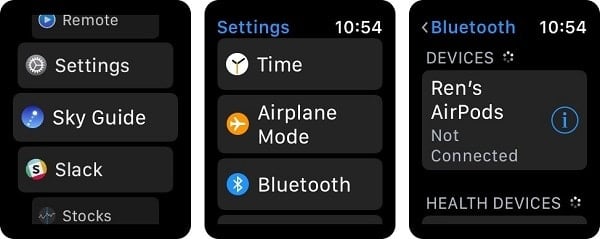 cách ghép nối tai nghe bluetooth cho Apple Watch