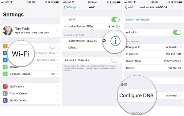 hướng dẫn thêm DNS trên iPhone