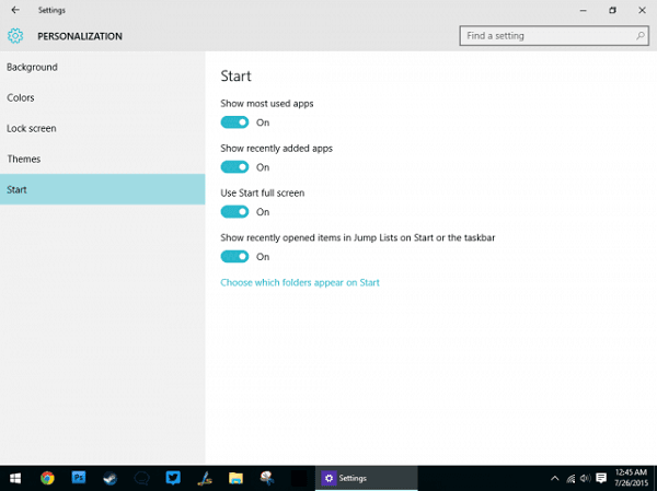 hướng dẫn dùng Menu start của Windows 10