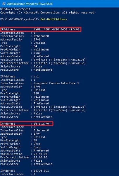 tìm iP của máy tính win 10