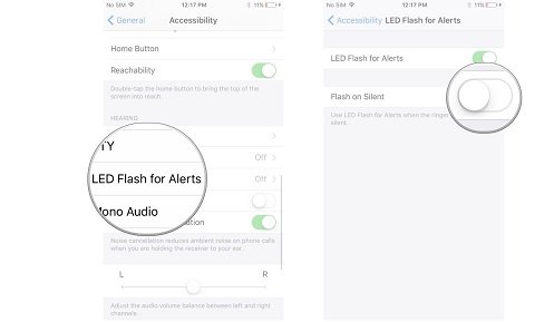 bật đèn flash khi có tin nhắn thông báo cho iphone