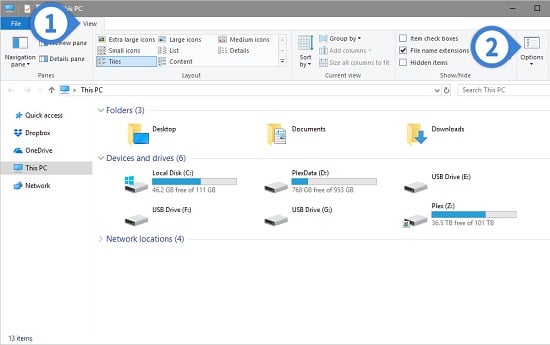 ẩn ổ đĩa trống trong Windows File Explorer