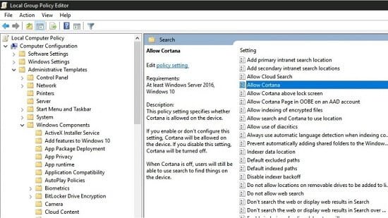 các câu lệnh cho cortana