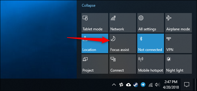 focus assist windows 10